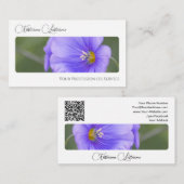 Carte De Visite Élégant fleuriste de la floraison calligraphie QR- (Devant / Derrière)