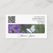 Carte De Visite Élégant fleuriste de la floraison calligraphie QR- (Dos)