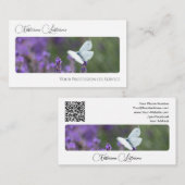 Carte De Visite Élégant fleuriste de la floraison calligraphie QR- (Devant / Derrière)