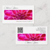 Carte De Visite Élégant fleuriste de la floraison calligraphie QR- (Devant / Derrière)