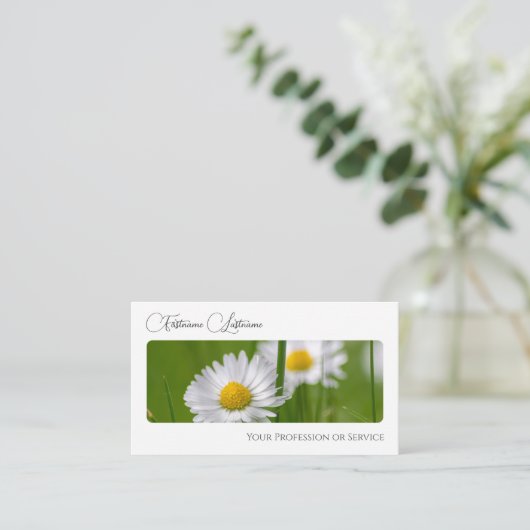 Carte De Visite Élégant fleuriste de la floraison calligraphie QR- (Debout devant)