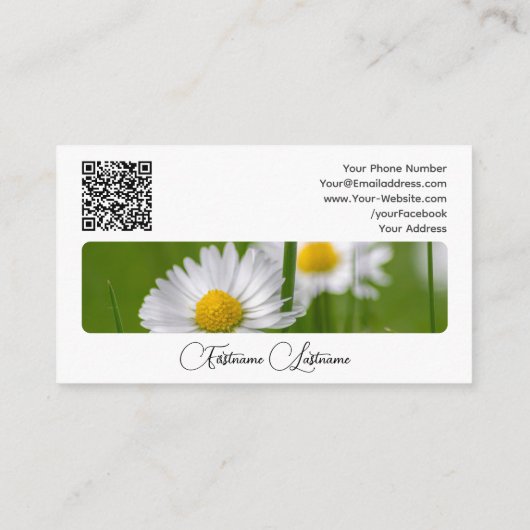 Carte De Visite Élégant fleuriste de la floraison calligraphie QR- (Dos)