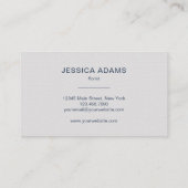 Carte De Visite Élégant fleuriste de la marine Blue Dahlia (Dos)