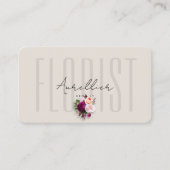 Carte De Visite Elégant fleuriste Design Floral Beige (Devant)