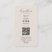 Carte De Visite Elégant fleuriste Design Floral Beige (Dos)