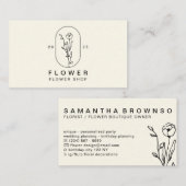 Carte De Visite Élégant fleuriste Fleur Fille Floral (Devant / Derrière)