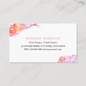 Carte De Visite Élégant fleuriste simpliste (Dos)