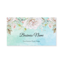Élégant floral aquarelle bleu sarcelle rose blanc