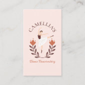 Carte De Visite Élégant Floral Ballet Dance Instructeur École rose (Devant)