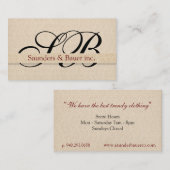 Carte De Visite Élégant floral beige (Devant / Derrière)