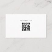 Carte De Visite Élégant floral bleu avec code QR (Dos)