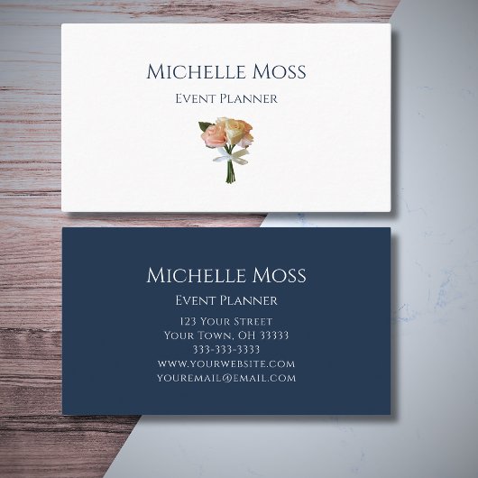 Carte De Visite Élégant Floral Botanical Blush Rose Planificateur 