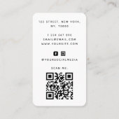 Carte De Visite Élégant Floral Chic Bride Hairstyle tresse QR Code (Dos)