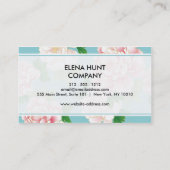 Carte De Visite Elegant Floral Cyan (Dos)