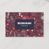 Carte De Visite Élégant floral de Bourgogne | Moderne et professio (Devant)