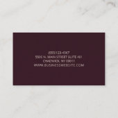 Carte De Visite Élégant floral foncé sur noir (Dos)
