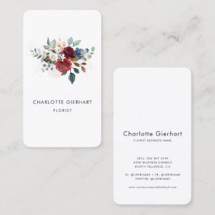 Carte De Visite Élégant Floral Moderne