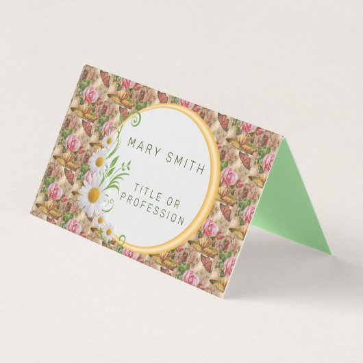 Carte De Visite Élégant Floral Moderne (Devant)