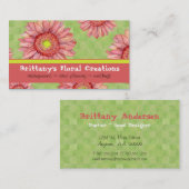 Carte De Visite Élégant floral moderne de marguerite de Gerbera de (Devant / Derrière)
