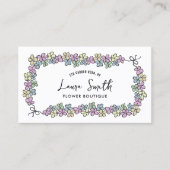 Carte De Visite Elégant Floral Moderne Main Tirée Botanique (Devant)