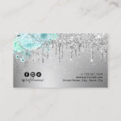 Carte De Visite Elégant floral moderne menthe vert oignon (Dos)