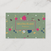 Carte De Visite Élégant Floral Moderne | Professionnel et tendance (Devant)