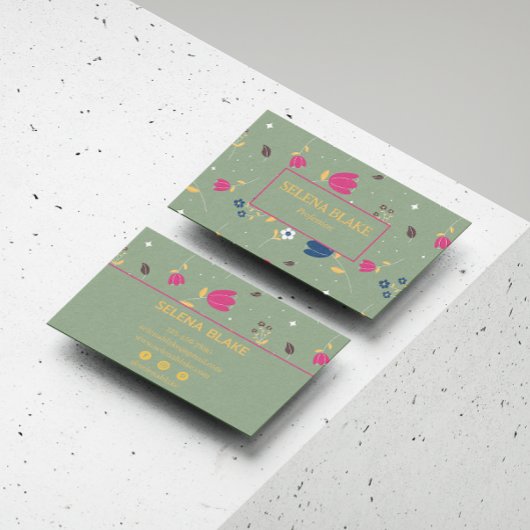 Carte De Visite Élégant Floral Moderne | Professionnel et tendance