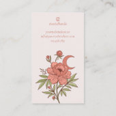 Carte De Visite Elégant floral Peony Celestial Holistic Moon Photo (Dos)