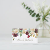 Carte De Visite Élégant floral personnalisé (Debout devant)