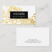 Carte De Visite Elégant Floral Print Personal Stylist (Devant / Derrière)