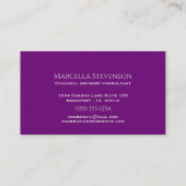 Carte De Visite Élégant Floral Purple Fuchsia Rose (Dos)