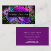 Carte De Visite Élégant Floral Purple Fuchsia Rose (Devant / Derrière)
