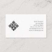 Carte De Visite Élégant Floral QR Code Violon enseignant violonist (Dos)