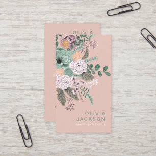 Carte De Visite Élégant floral rustique