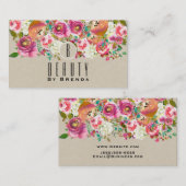 Carte De Visite Élégant Floral Rustique Chic Kraft Glam Personnali (Devant / Derrière)