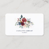 Carte De Visite Élégant floral simple (Devant)