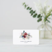 Carte De Visite Élégant floral simple (Debout devant)