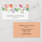 Carte De Visite Élégant floral tropical (Devant / Derrière)