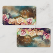 Carte De Visite Élégant Floriste spatiale Rose unique (Devant / Derrière)