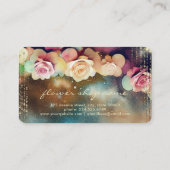 Carte De Visite Élégant Floriste spatiale Rose unique (Dos)