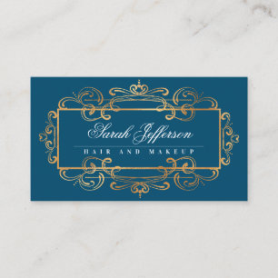 Carte De Visite Élégant flûte d'huile d'or Luxueux Turquoise Vi