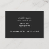 Carte De Visite Élégant Foil Noir rayé et FAUX Or (Dos)