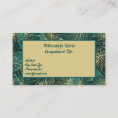 Carte De Visite Élégant Foliage Turquoise Exotique (Devant)
