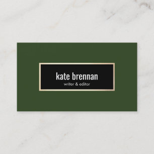 Carte De Visite Élégant foncé vert professionnel