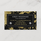 Carte De Visite Élégant Fond d'huile d'or sur Arrière - plan noir (Dos)