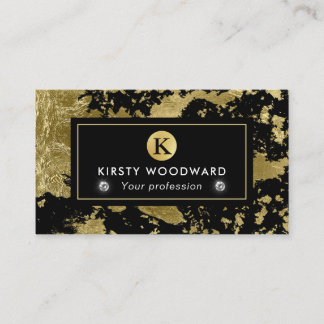 Carte De Visite Élégant Fond d'huile d'or sur Arrière - plan noir