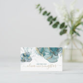 Carte De Visite Elégant fumée Turquoise d'or foncé fumé Encre d'al (Debout devant)