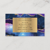 Carte De Visite Elégant Galaxy Unicorn Gold Agate Luxe (Dos)