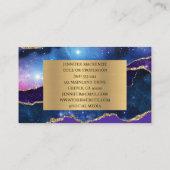 Carte De Visite Elégant Galaxy Unicorn Gold Agate Luxe (Dos)
