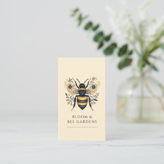 Carte De Visite Elegant Gardener Botanical Bee (Debout devant)